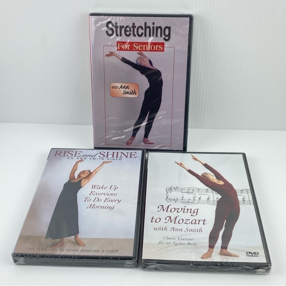 Ann Smith Stretching DVDs 3 Lot Sealed New Seniors Workout Exercise